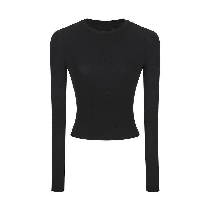 Women's Slim-Fit Long-Sleeve Top - High-End Round Neck Tee for Spring/Autumn