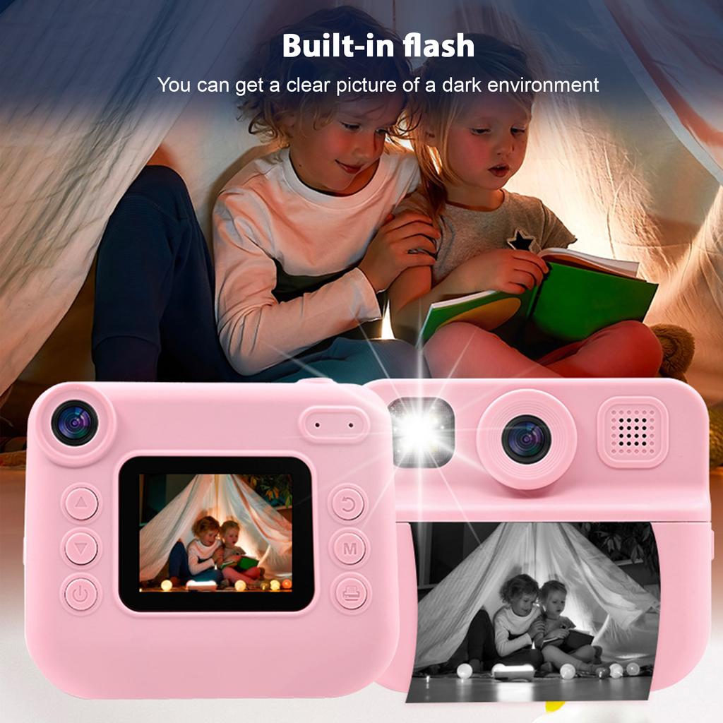 Kids   Print Camera 1080P Digital Video Camera for Kids Age 3+ Years Old 2.0 Inch Screen Toddler Travel Camera for Boys Girls with Print Paper