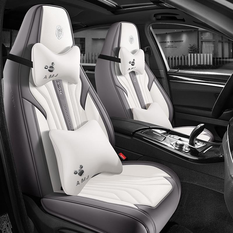 Leather Headrest Car Seat Cushion for BYD Dolphin, Song, Qin Plus DMi Pro EV - Universal Fit