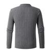 Men's Plus Size Cable Knit Half-High Collar Zipper Sweater - Autumn/Winter Casual Pullover