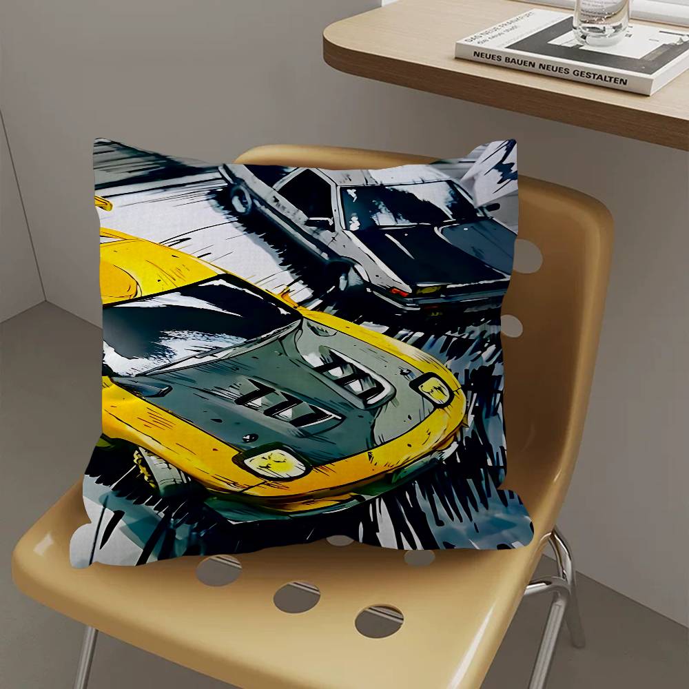 Anime Initial D Pillow Cushion Cover Pillowcase Living Room Sofa Home Decor Customized