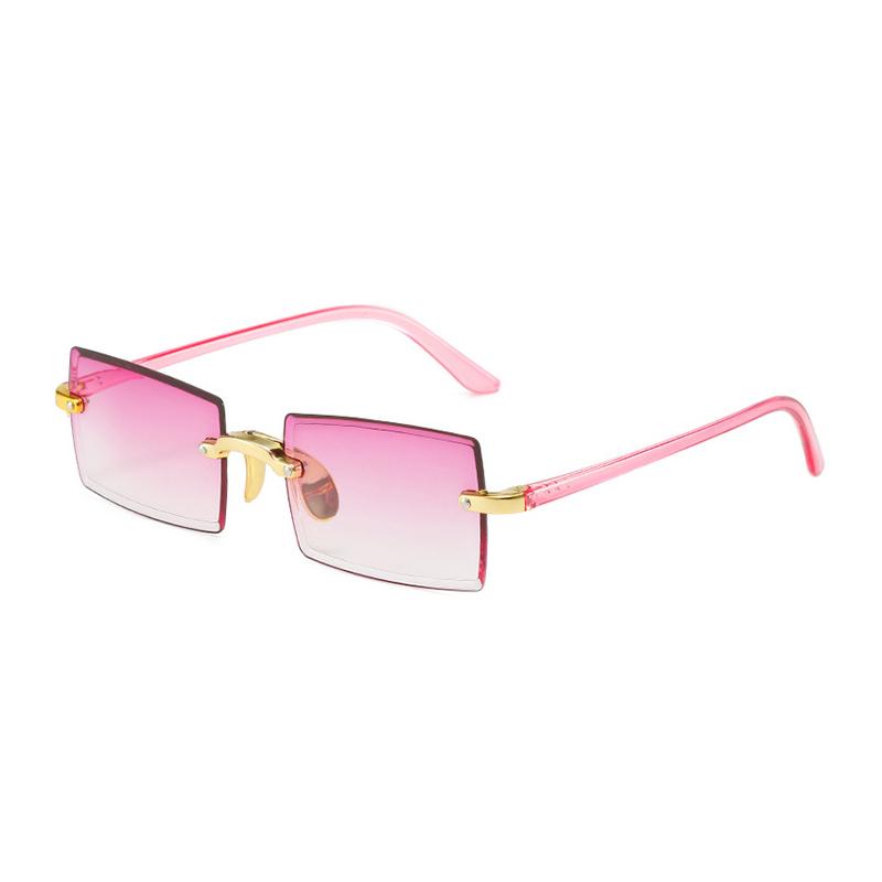 New Rimless Sunglasses Fashion Rectangle Small Square Shades For Women Men Traveling Sun Glasses