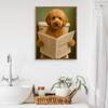 Süßer Hund auf der Toilette Lustiges Tier Badezimmer Poster Drucke Leinwandbild Moderne Wandkunst Bilder Dusche Heimdekoration