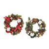 Christmas Pinecone Wreath with Cotton Balls Festival Front Door Hanging Garland for Home Decoration