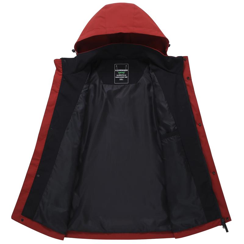 Übergröße 5XL-11XL Herbst Wasserdichter Trenchcoat für Herren Windbreaker Lässig Übergroß Herrenjacken Kapuze