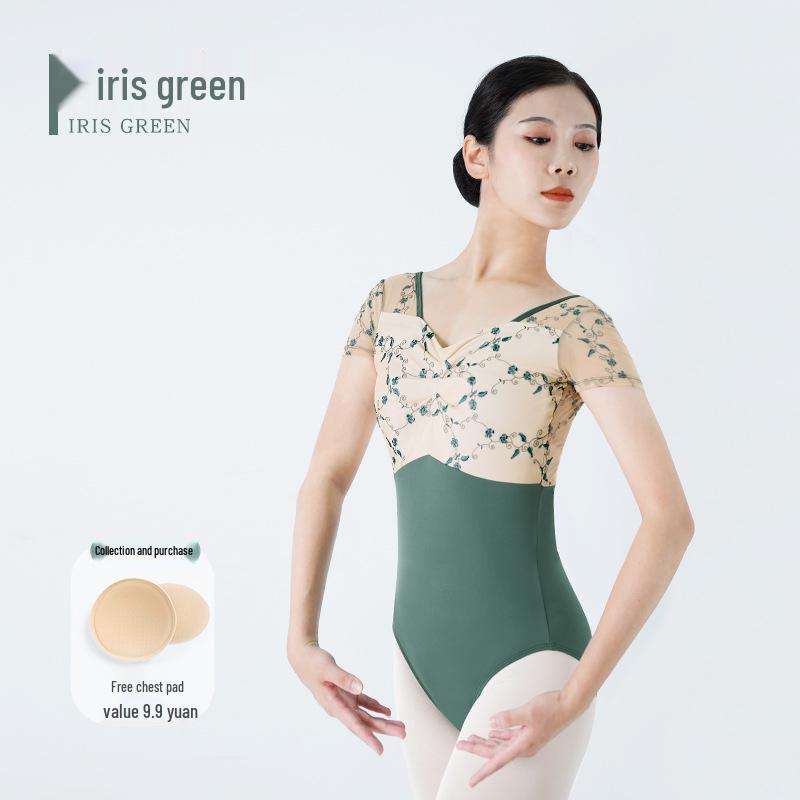 

Женский купальник с коротким рукавом для балета 2025 - Взрослый костюм для китайского танца и гимнастики для экзаменов по искусству M