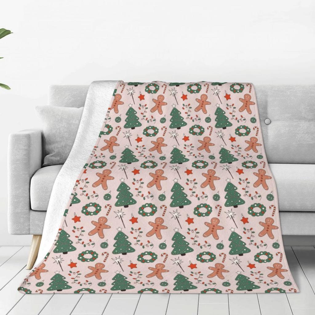 Custom Merry Christmas Wallpaper Blanket 3D Printed Soft Flannel Fleece Warm Throw Blankets For Office Bedroom Sofa Quilt