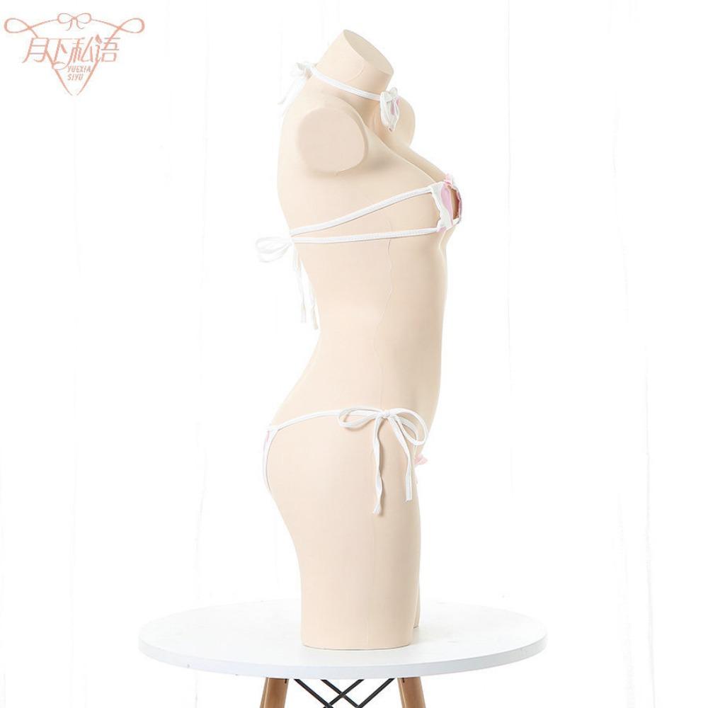 Fun A Piece of Hair Strap Underwear In Stock Japanese Cute Wind Comfortable Breathable Cow Flower Underwear Underwear Set