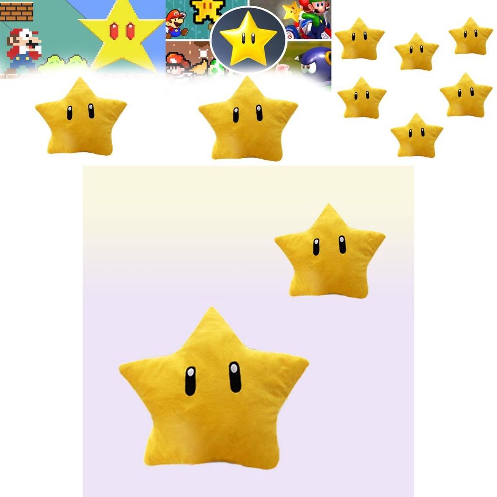 Super Mario Gelber Stern Plüschtier 30 cm Kurze Fellfigur