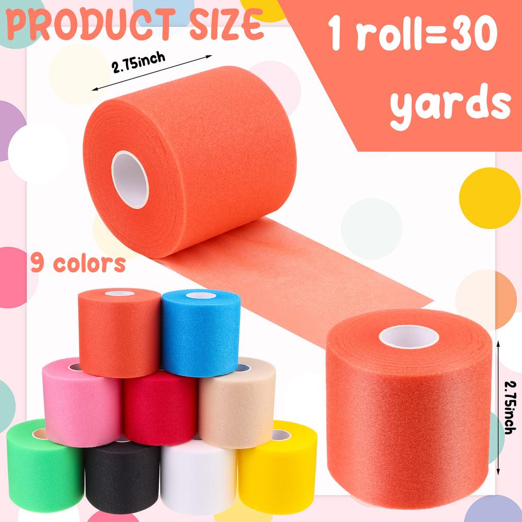 9 Pieces Foam Prewrap Athletic Tape Sports Wraps Prewrap And Athletic Tape Pre Wrap Tape Breathable Sports Tape