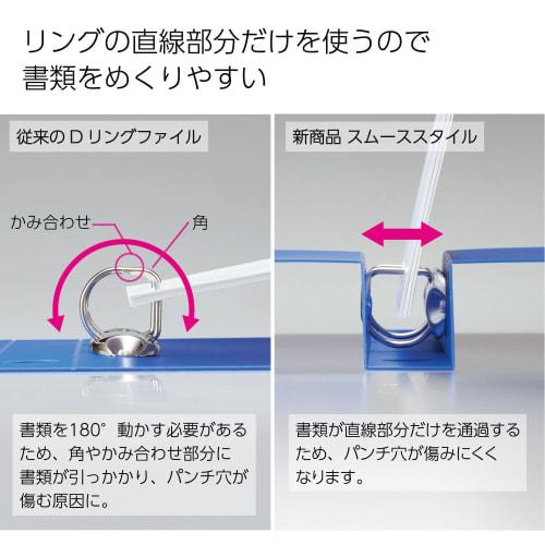 KOKUYO File D-Ring File Smooth Style A5 Horizontal E Type 300 Sheet Capacity Blue Fu-UDS437B