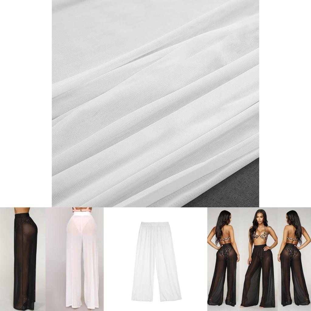 Women's Sexy Boho Mesh Sheer Pants Cover Up For Beach Pool Parties