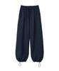 PRINOAR String Single-Pleat Wide Pants - Navy