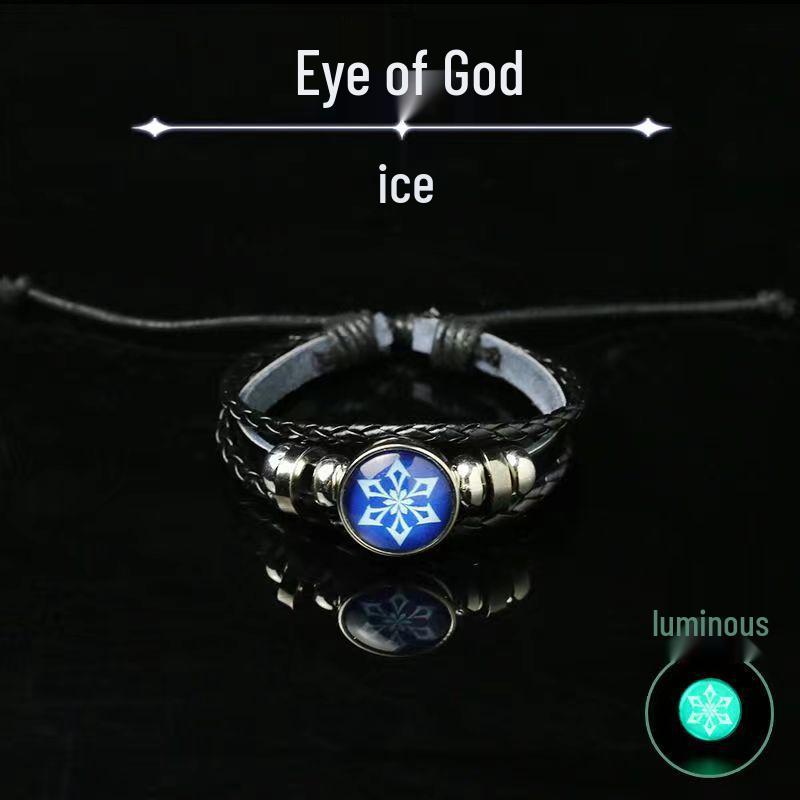 

Светящийся браслет «Глаз Бога» из черной кожи для мужчин и женщин