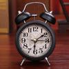 Classic Vintage Silent Metal LED Night Light Twin Bell Alarm Clock Ticking Retro Tableclock