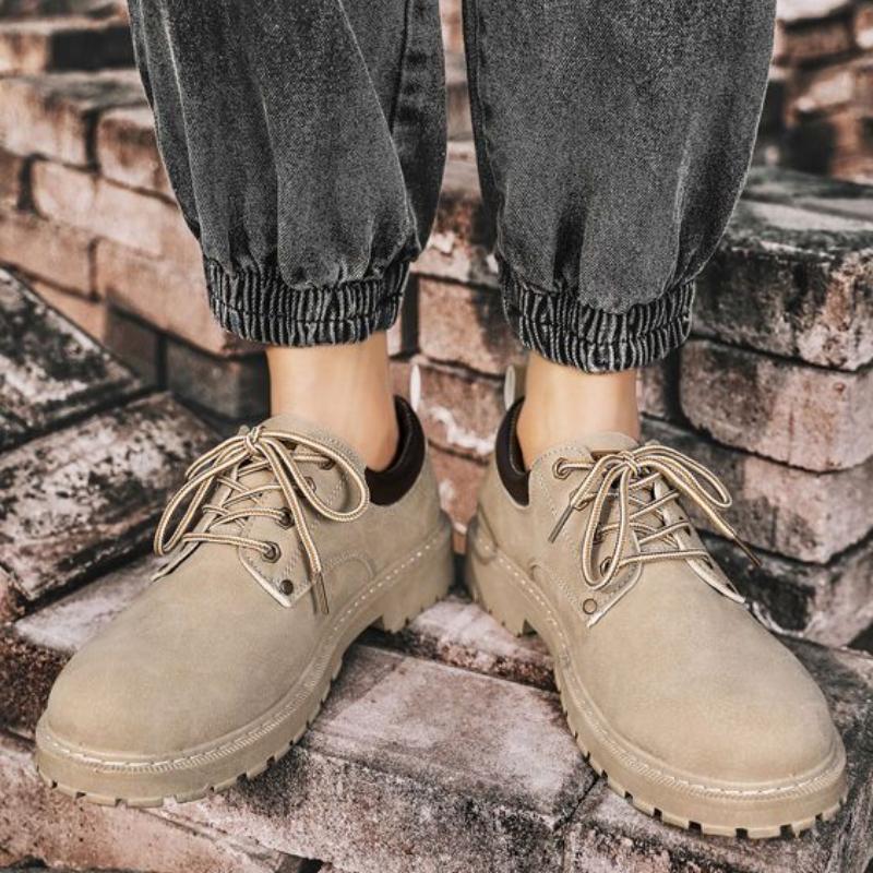 Men's Leather Shoes Retro Thick Sole New In Platform 2024 Male Casual Shoe Cowhide Free Delivery Shipping Common Trend