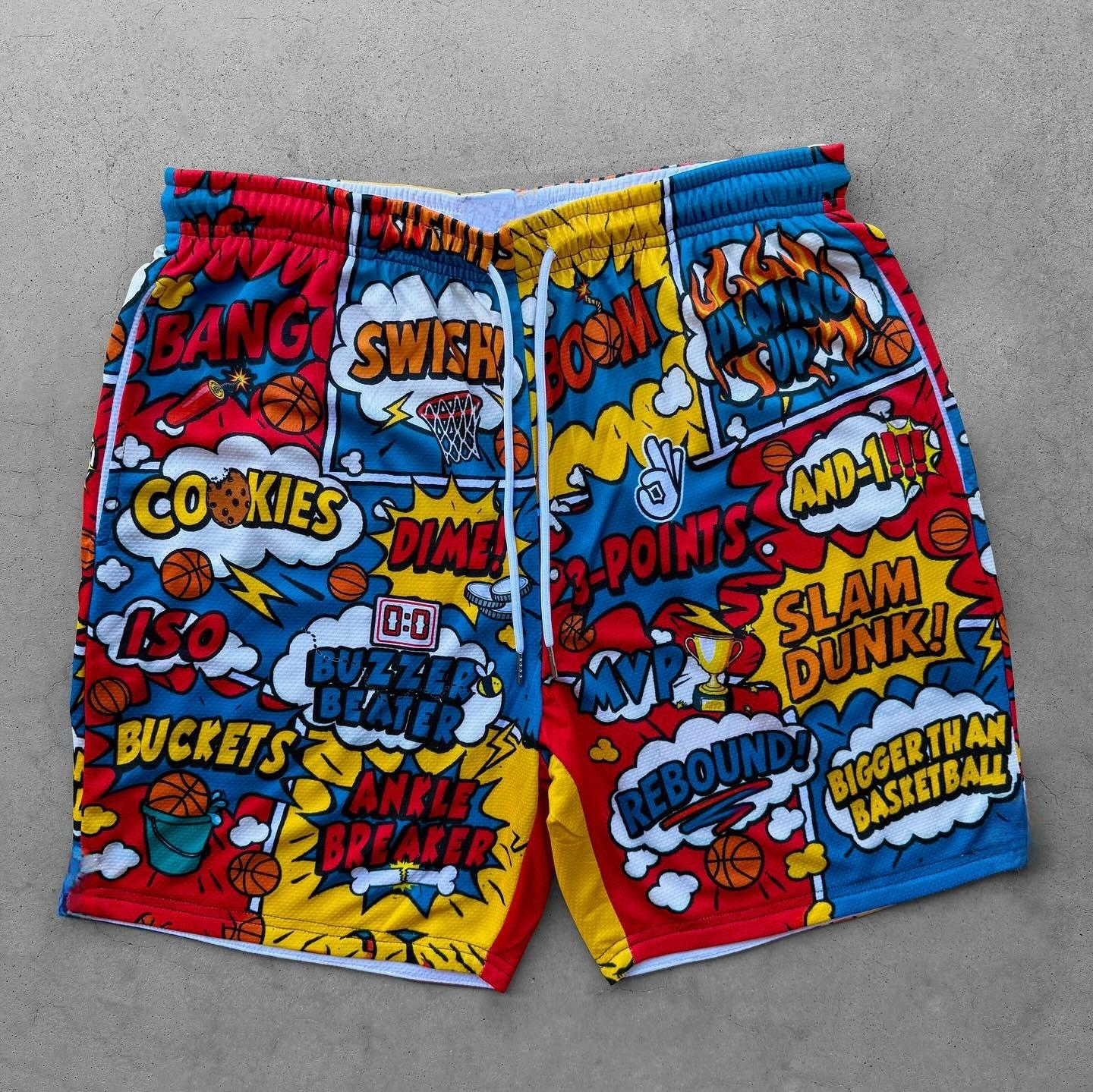 

Europe and America Funny Basketball Comic Men s Beach Shorts 3D Printing For Men s Casual Shorts Cool Men s and Women s Shorts XXS
