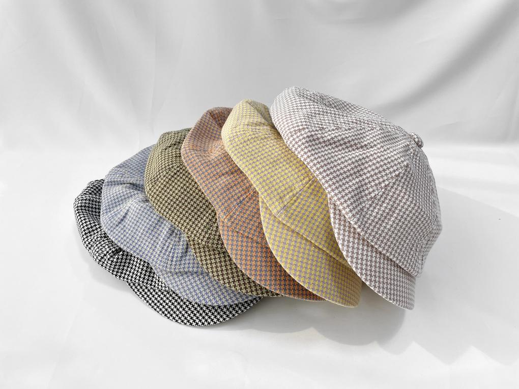 Women's Unisex Houndstooth Check Boy Cap Ball Cap Basic