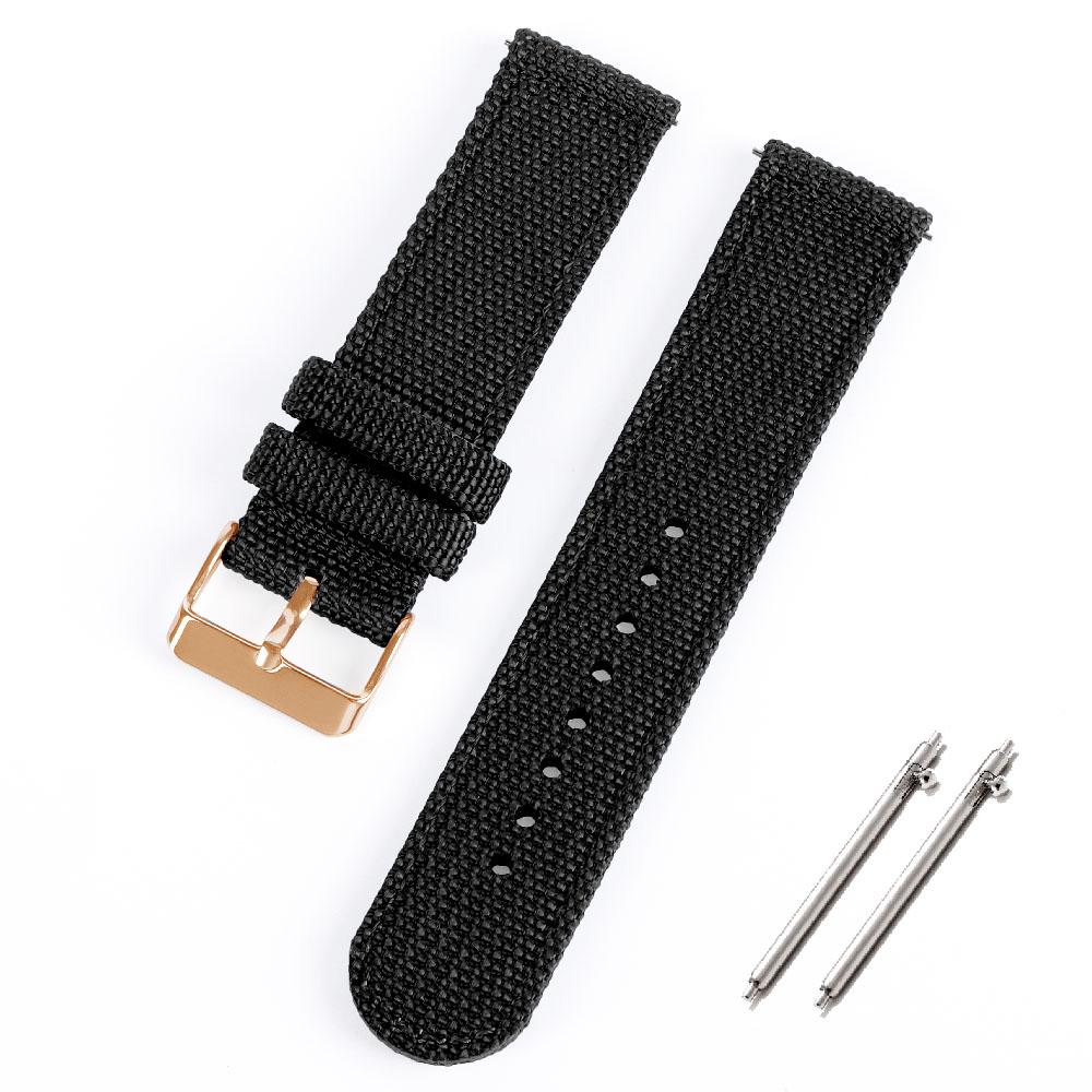 Nylon Canvas Quick Release Watch Band 20mm 22mm Replacement Watch Straps for Military Woven Fabric Wrist Band Ribbed Bracelet