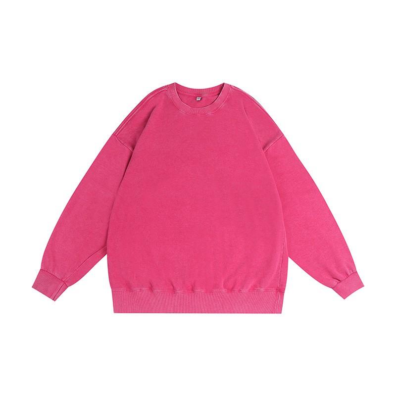Übergroßes gewaschenes Vintage-Baumwoll-Sweatshirt Unisex lockere Passform Rundhalsausschnitt Langarm Streetwear