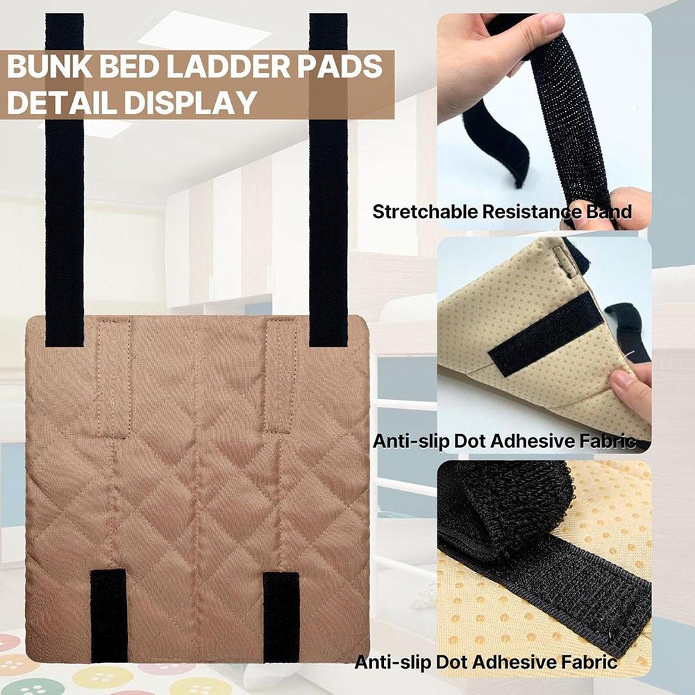 4pcs Bunk Bed Ladder Pad 9.8*9.8inch Quilted Bunk Bed Ladder Pads 10"x10" Thick Soft Foot Comfort Mat Furniture Pads Parts