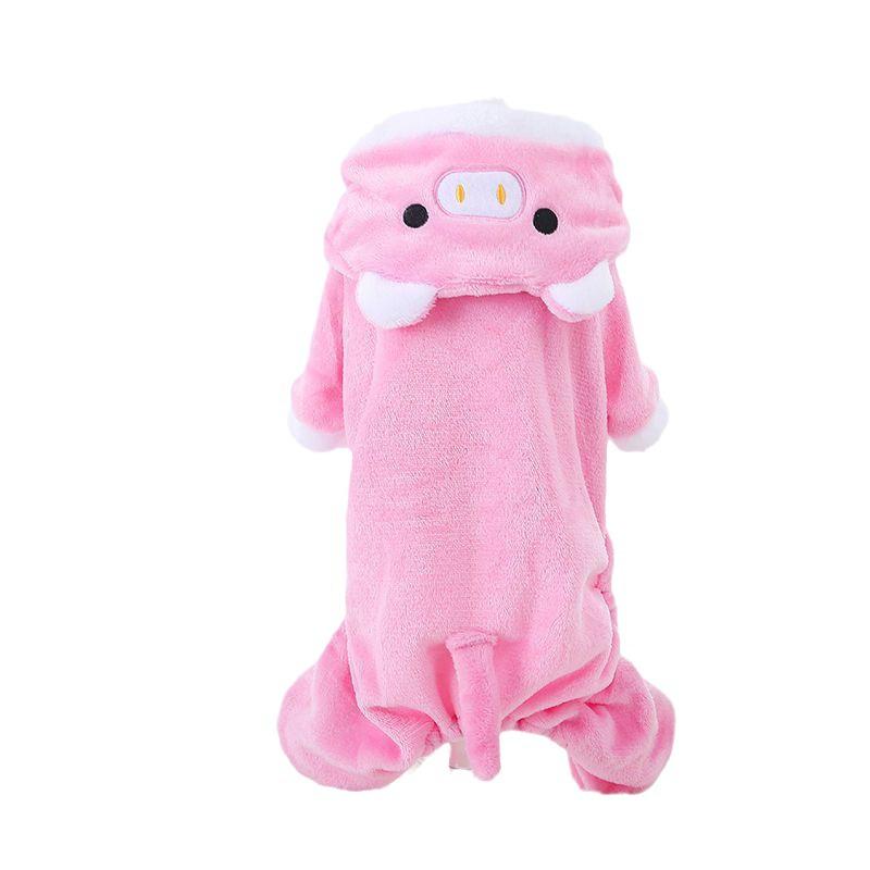 Pig Plush Fleece Costume for Cats & Small Dogs - Autumn/Winter Apparel