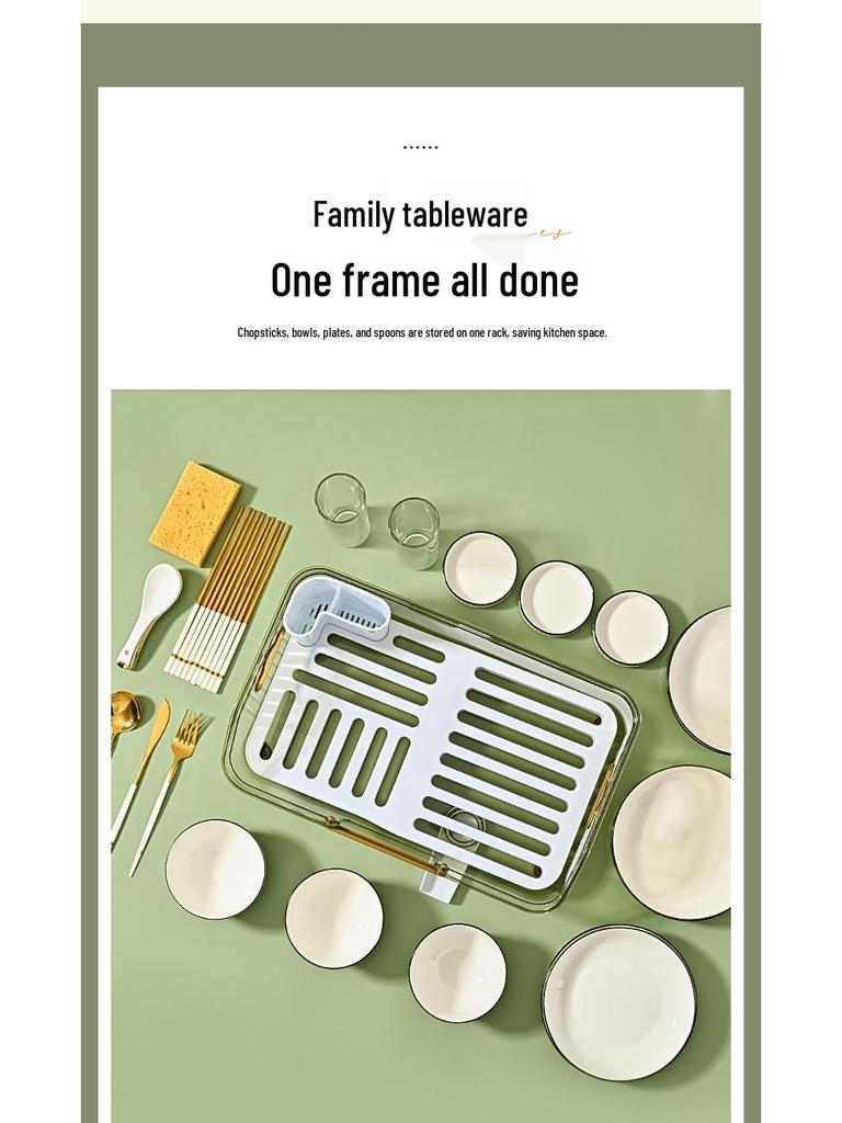 Elegant Kitchen Countertop Dish and Utensil Rack