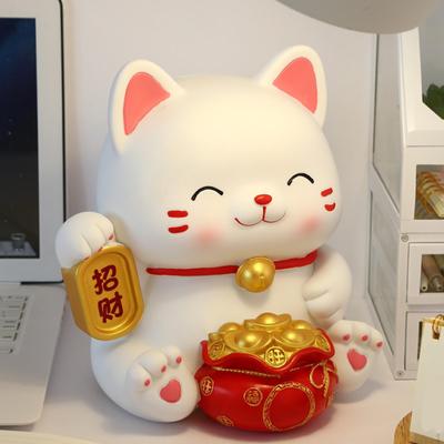 Piggy Bank, Money Saving Jar Tabletop Decoration, Cat Figurine Change Pot, Save Bank for
