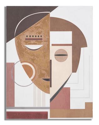 Handmade Wall Painting Ethnic Face 60X2.7X80 Cm