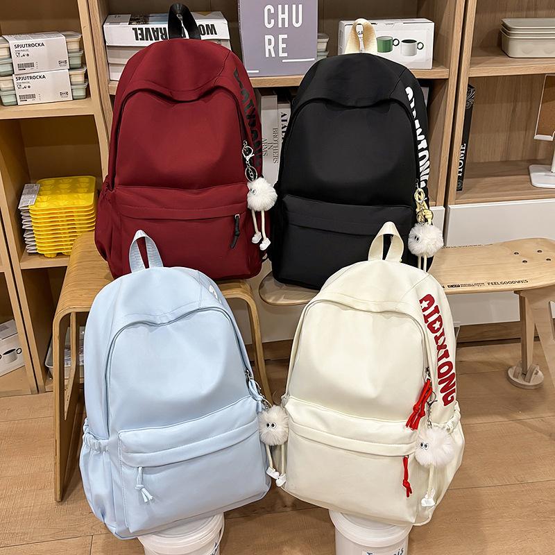 Women's backpack Alphabet casual backpack High value schoolbag Versatile simple student Korean version Large capacity backpack