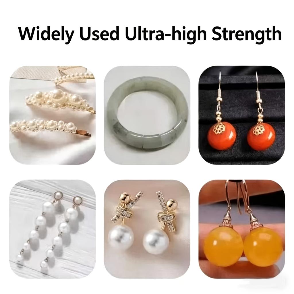 B7000 Glue Clear for Rhinestones, 4pcs 50mL/1.68 fl oz Strong Adhesive B-7000 Jewelry Bead Gem Glue with Precision Tip, Quick Dry Bedazzling Adhesive