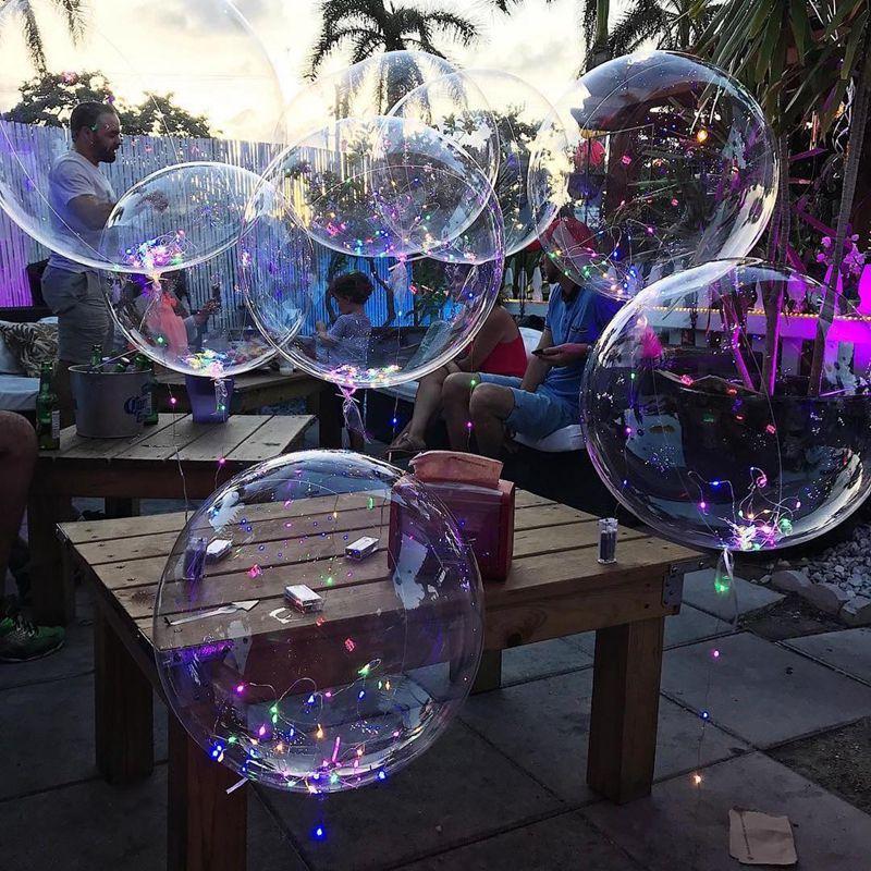1Set Led Balloon With Column Stand Luminous Transparent Bobo Balloons Stand LED String Lights Wedding Birthday Party Decoration