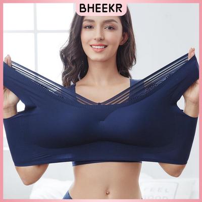 Plus Size Women's Seamless Underwear Shockproof Push-up Bra Sports Wire-Free Push-up Sleep Bra Vest Thin Bra