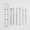 Earwax Removal Portable Earpick 6-piece Set, Silver Earwax Removal Earpick