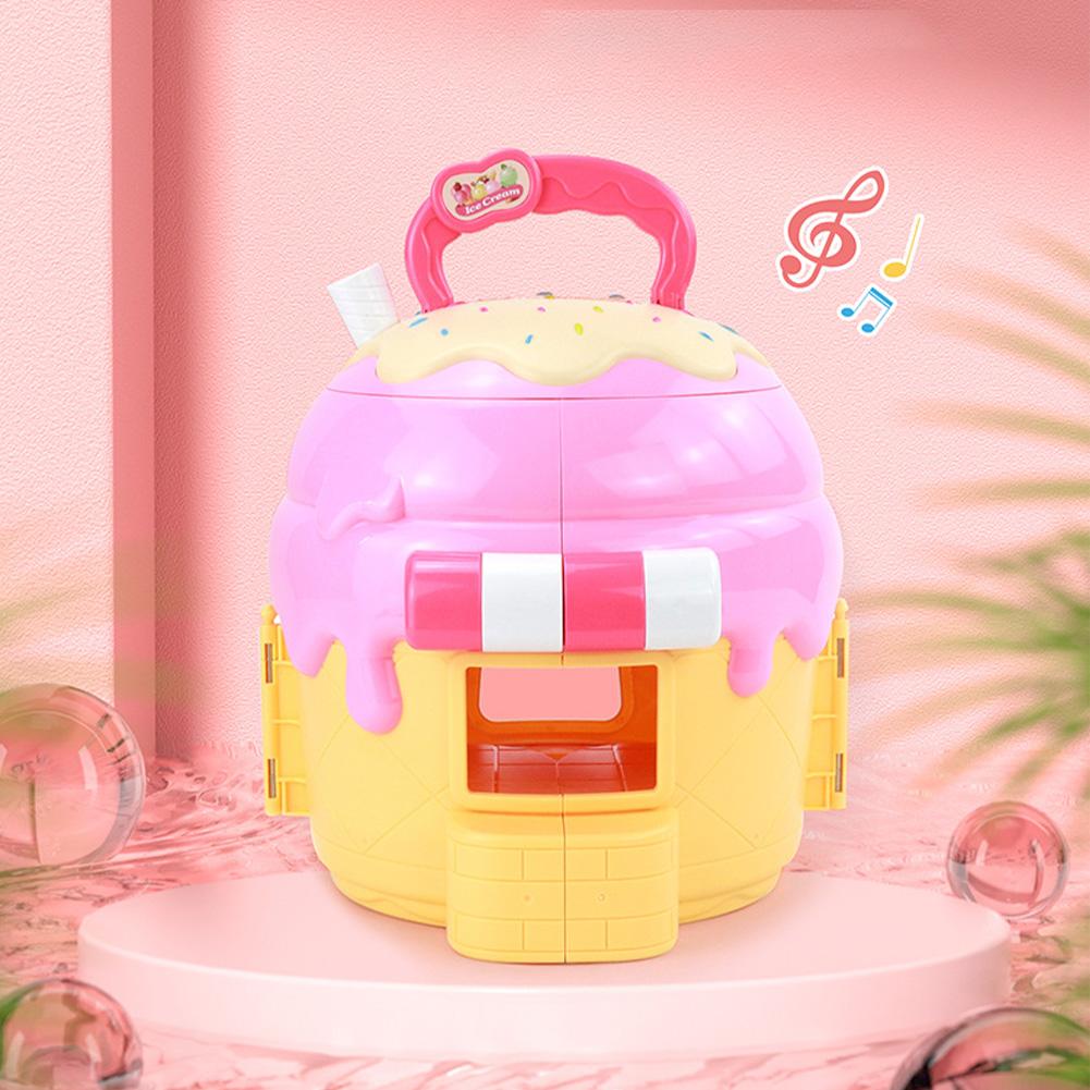 Dollhouse Toy Dessert House Simulation Villa Castle With Music Portable Doll House Playset Toy With Accessories Gifts For Kids