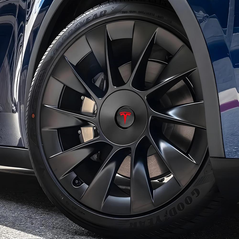 4pz 20 Pollici Coprimozzo Ruota Auto Tappo Centrale per Tesla Model Y OEM 1188233-11-A Emblema Auto Badge Accessori