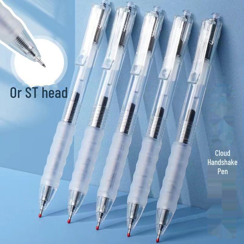 

YunGou Spring-Head Quick-Dry Student Brush Pen Set - Black & Red 0.5mm