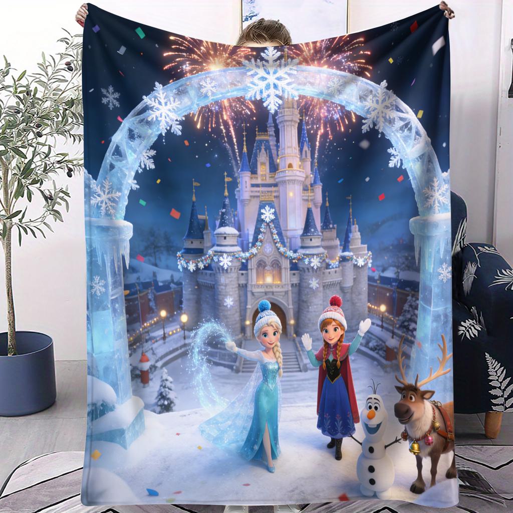 Portable Disney Frozen Lightweight Soft Decor Small Cover Blanket Four Season Suitable For Picnic Bed Sofa Car Nap Daily Gift