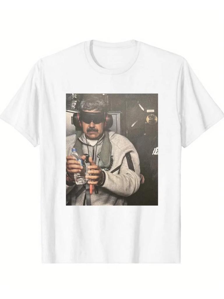 T-shirt Grafica Nicolas Maduro Ammanettato su Nave da Guerra Estate 2026 T-shirt da Uomo T-shirt in Cotone T-shirt da Uomo Donna