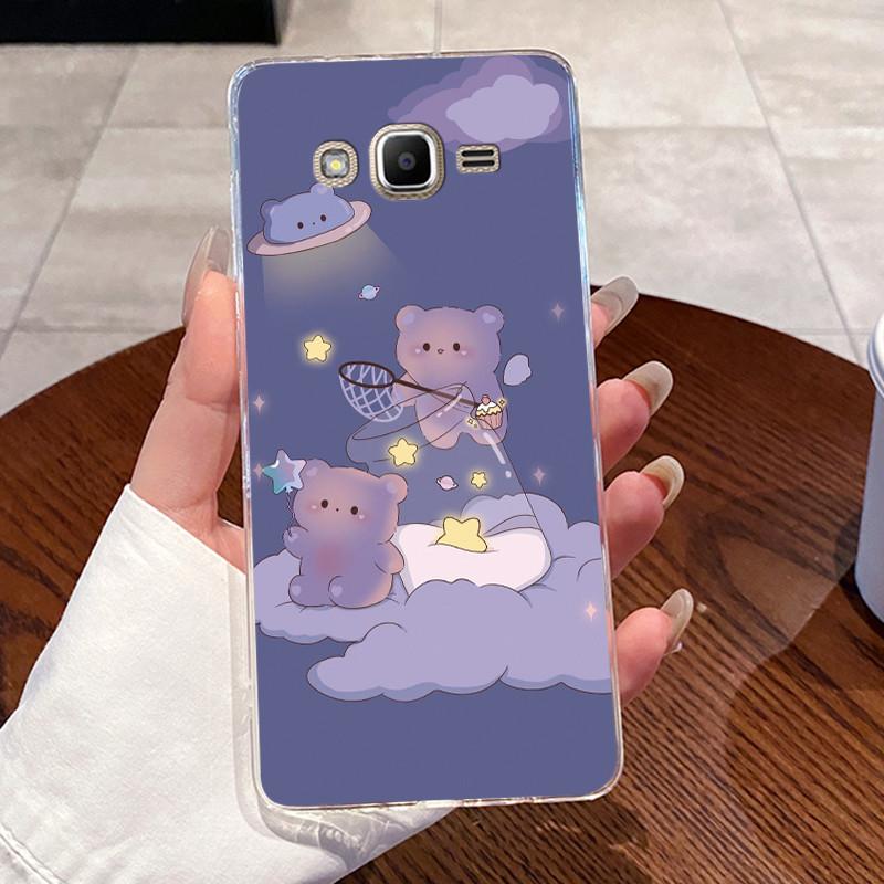 Casing For Samsung J2 Prime/G532/J2 ACE/Grand Prime Plus/G530 Aesthetic Fashion Cute Cat Soft Back Cover Transparent Phone Case