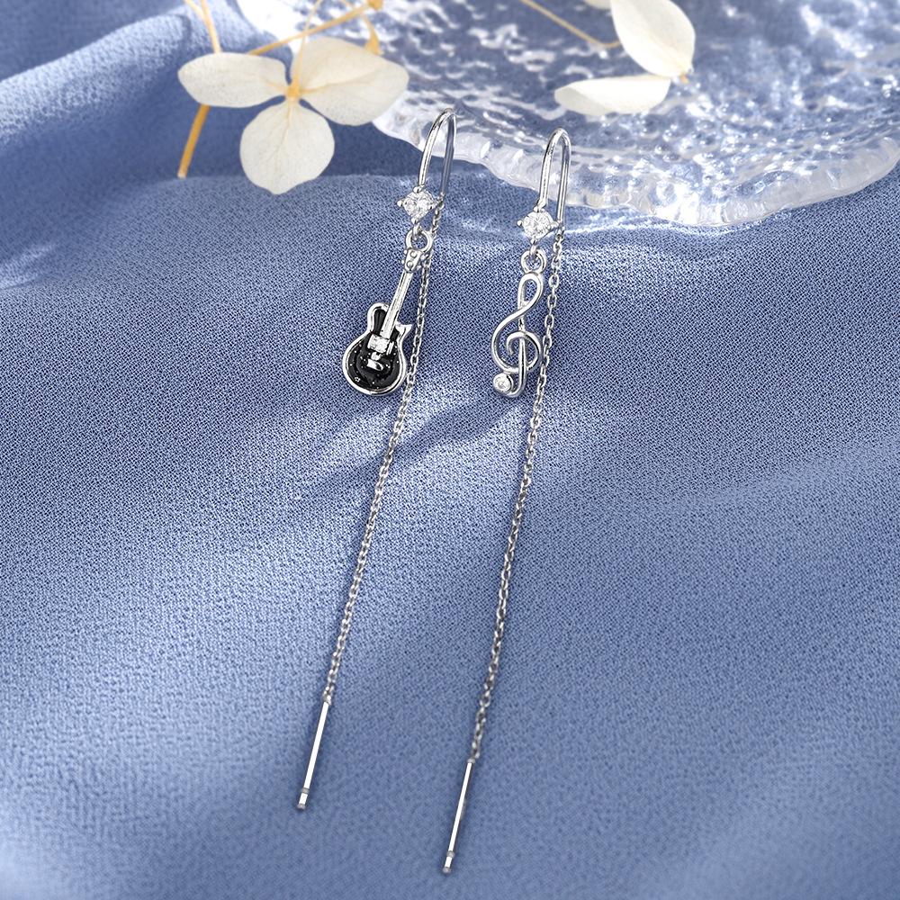 

Fashionable and Cute Guitar Notes Tassel Earrings Ladies and Girls Wedding Parties Elegant 2025 Korean Jewelry