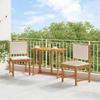 Garden Chair with Cushion 2 Pcs Brown Solid Acacia Wood