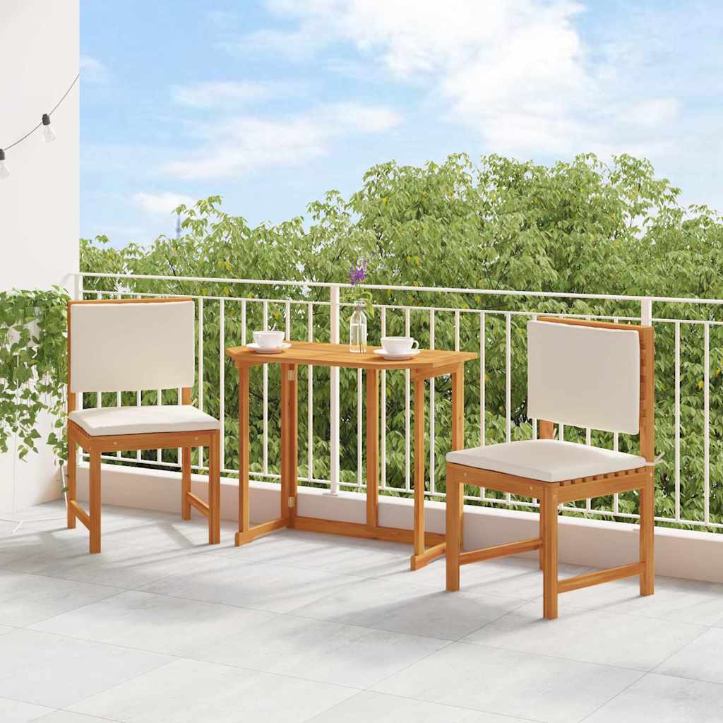 Garden Chair with Cushion 2 Pcs Brown Solid Acacia Wood