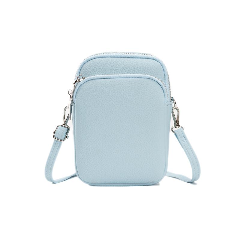 Vysokokvalitná taška na mobilný telefón, Jednoramenná crossbody taška s dvoma zipsami, Malá okrúhla taška