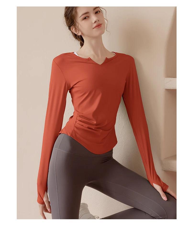 Slimming Yoga Suit Set: Women's V-Neck Quick-Dry Sports Top & Tight Training Pants