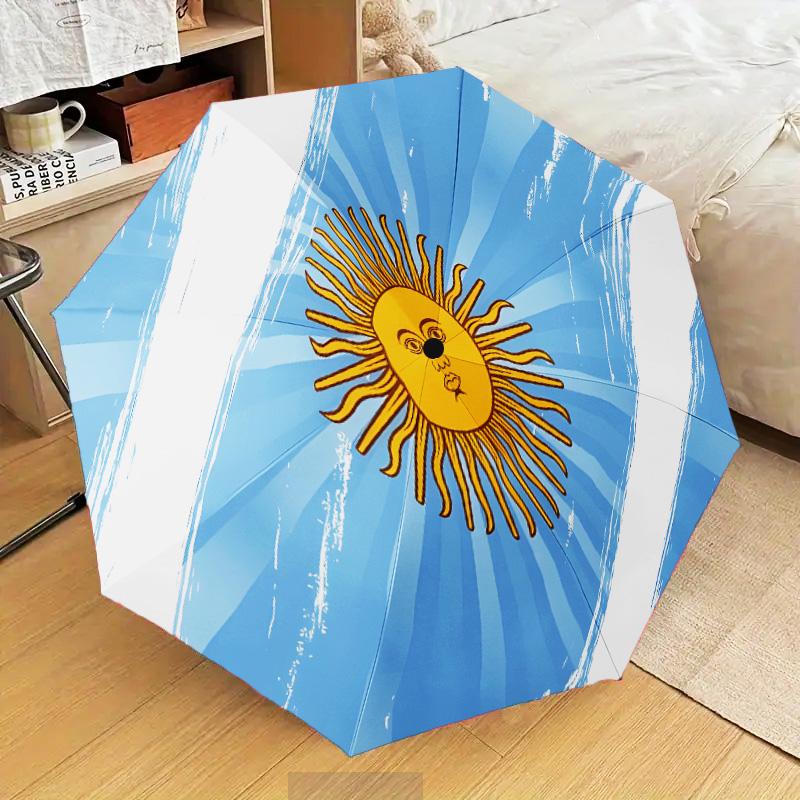 Argentina Flag Design Automatic Folding Umbrella - 8-Rib Travel Umbrella with Auto Open/Close & Portable Gifts for Holidays or Birthdays