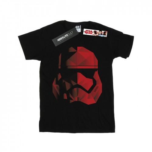 Star Wars Womens/Ladies The Last Jedi Stormtrooper Red Cubist Helmet Cotton Boyfriend T-Shirt
