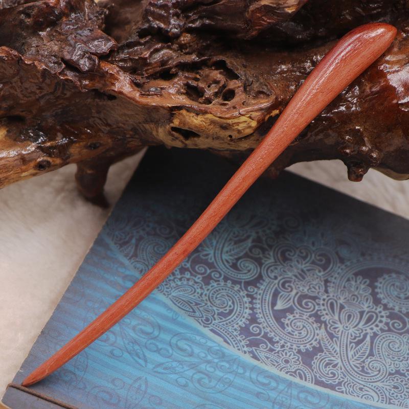 Modern & Ancient Style Peach and Sandalwood Hairpins for Women - Wooden Hair Bun Pins, New Chinese Style