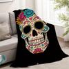 Day of the Dead Skull Flannel Throw Blanket Colorful Design Soft Cozy Fleece for Home Office Sofa Car Gift 150x200cm