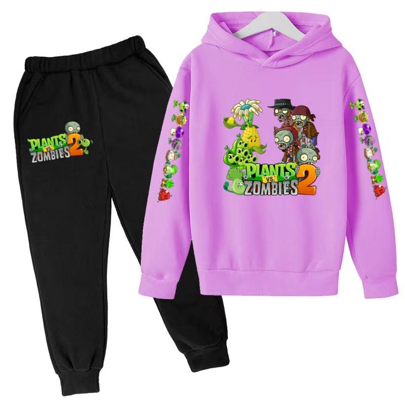 Kids Fall/Winter Hoodie Boy Girl Toddler Pullover 3-12Yrs Fashion Cartoon Game Print Clothes Casual Top+Pants 2P Sports Coat Set